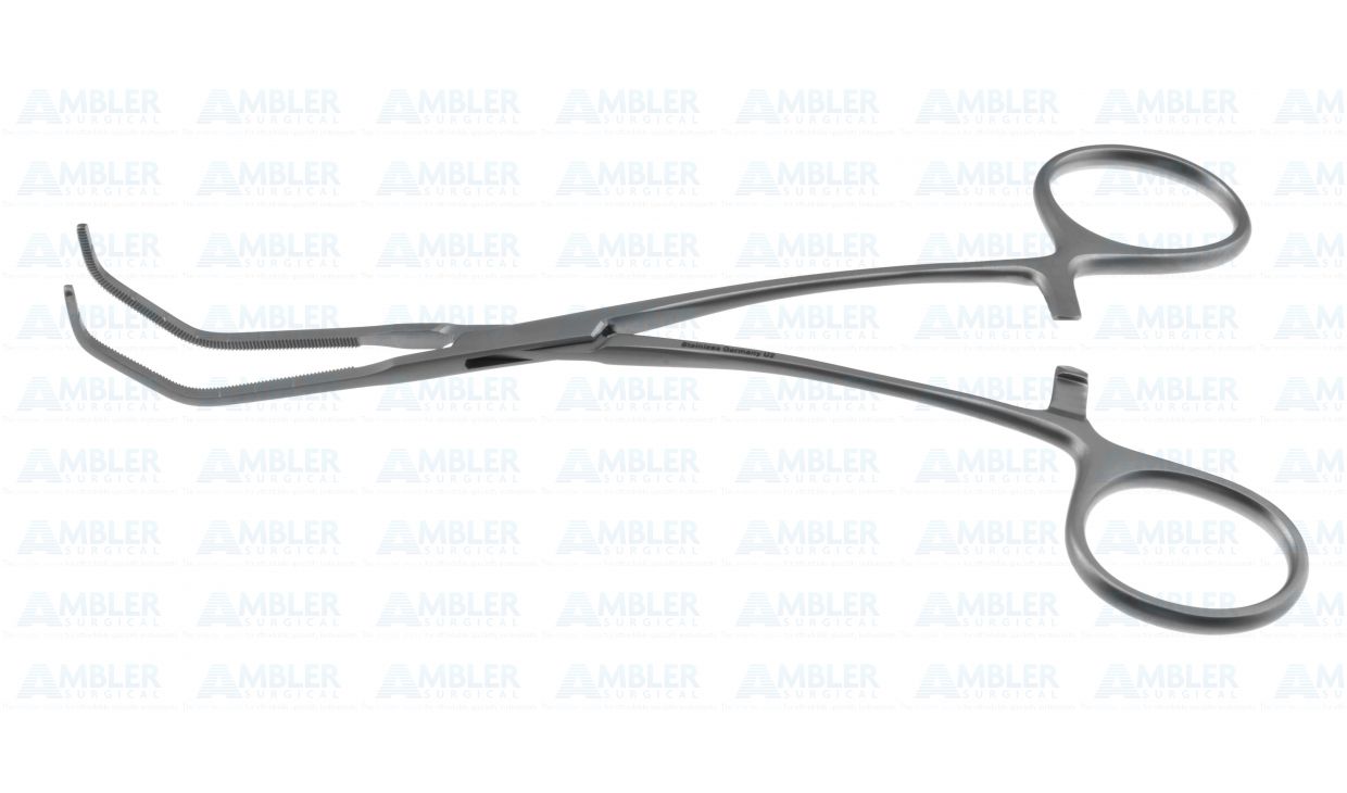 Example Carotid Clamp, Curved Shanks, Long Thin Jaw, 25.0 Mm, 6" (15.0 Cm)